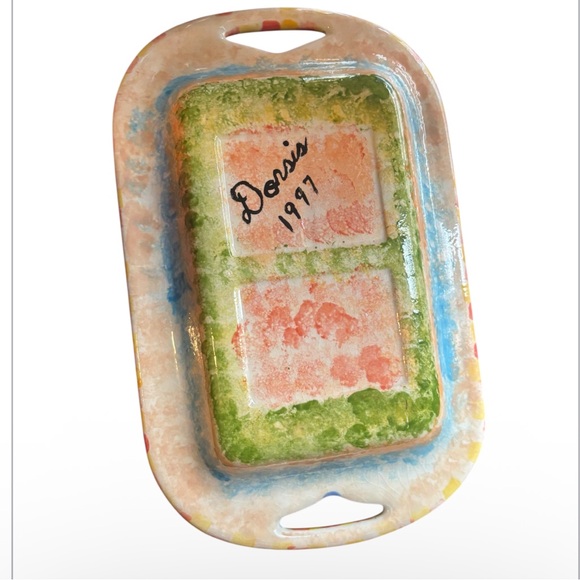 Handpainted, Artist Signed Colorful Ceramic Tray. - Picture 7 of 7